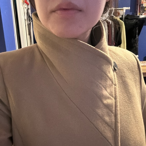 Aritzia Beige Wool Cashmere Tailored Coat - Picture 7 of 8